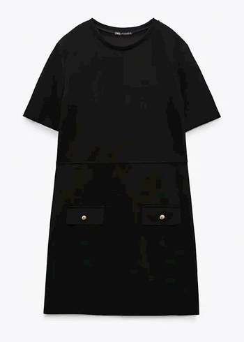 Siyah Kısa Kollu Mini Elbise - Görsel 2