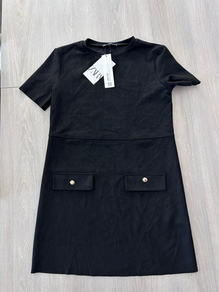 Siyah Kısa Kollu Mini Elbise - Görsel 4