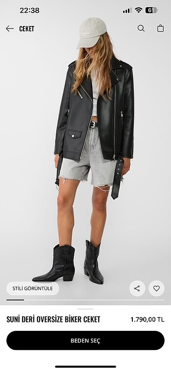 Oversize deri ceket - Görsel 7