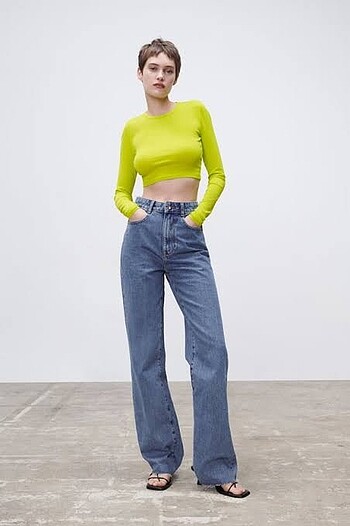 s Beden yeşil Renk Zara crop