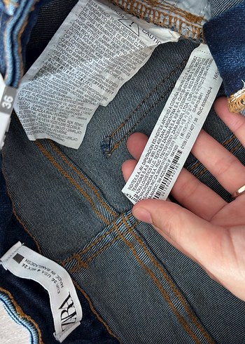 Zara Kadın Mavi Normal Kesim Kot Pantolon - Görsel 4