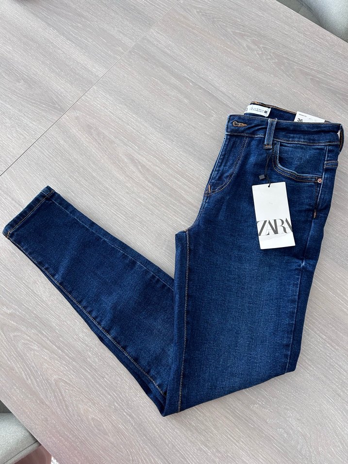 Zara Kadın Mavi Normal Kesim Kot Pantolon - Görsel 2