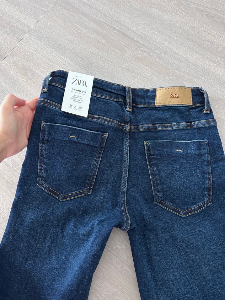 Zara Kadın Mavi Normal Kesim Kot Pantolon - Görsel 3