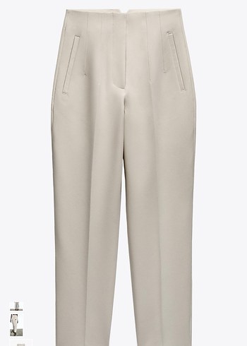 Zara Bej Kadın Uzun Boy Kumaş Pantolon