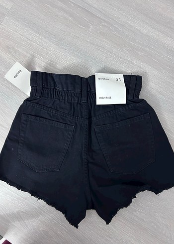 Siyah Kadın Kot Şort - Görsel 3