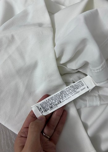 Beyaz V Yakalı Mini Elbise - Görsel 3