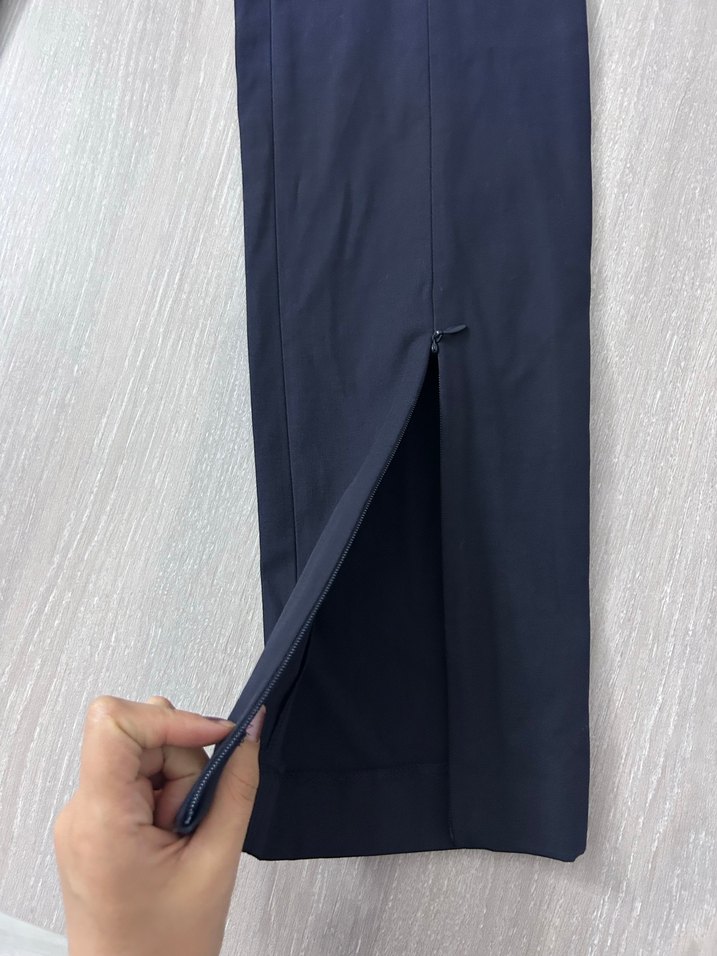 Kadın Mavi Normal Boylu Kumaş Pantolon - Görsel 4