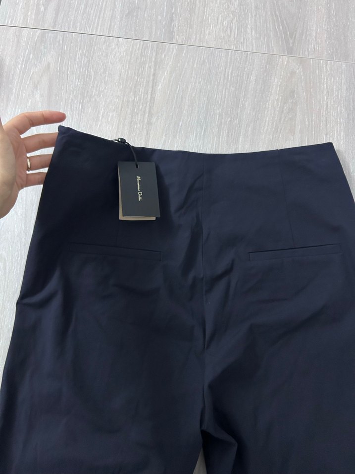 Kadın Mavi Normal Boylu Kumaş Pantolon - Görsel 3