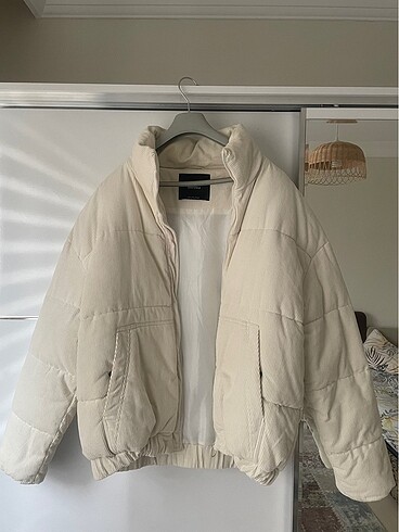 Bershka oversize krem ceket mont