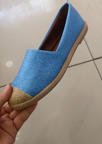Kadın Mavi Denim Dolgu Topuk Espadril 38_39_40_41 numaraları var