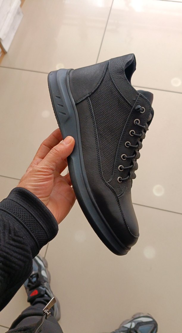 Erkek Hakiki Deri Siyah Bağcıklı Sokak Stili Bot - Görsel 2