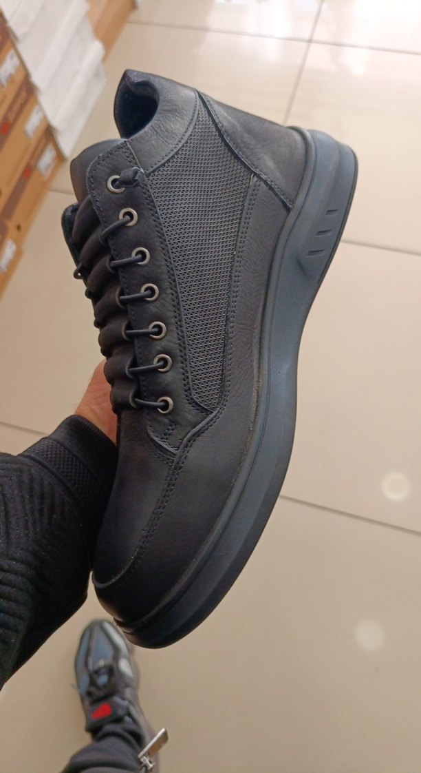 Erkek Hakiki Deri Siyah Bağcıklı Sokak Stili Bot - Görsel 3