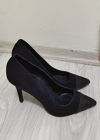 Deichmann Siyah Yılan Desenli Stiletto Topuklu Kadın Ayakkabı