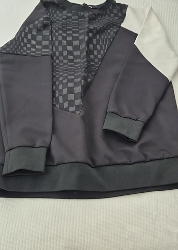 ipekyol Sehir Stili Gri Beyaz Bloklu Sweatshirt
