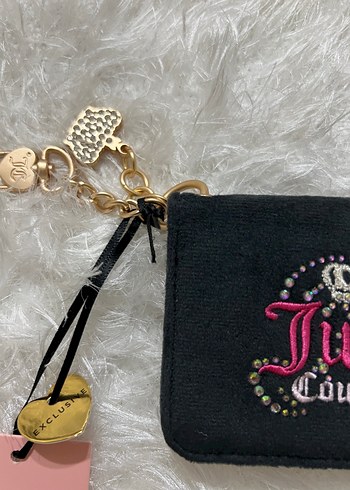 Juicy Couture Siyah Payetli Süet Kadın Cüzdan