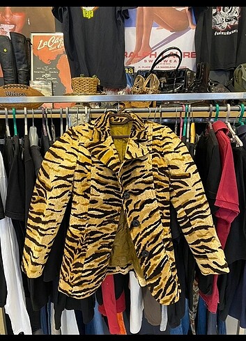 xs Beden çeşitli Renk Y2K Leoparlı vintage ceket