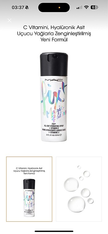 Mac sabitleyici spray