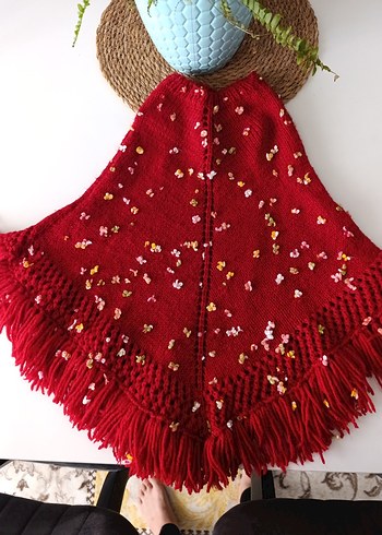 Kız Çocuk Örgü Panço - Görsel 4