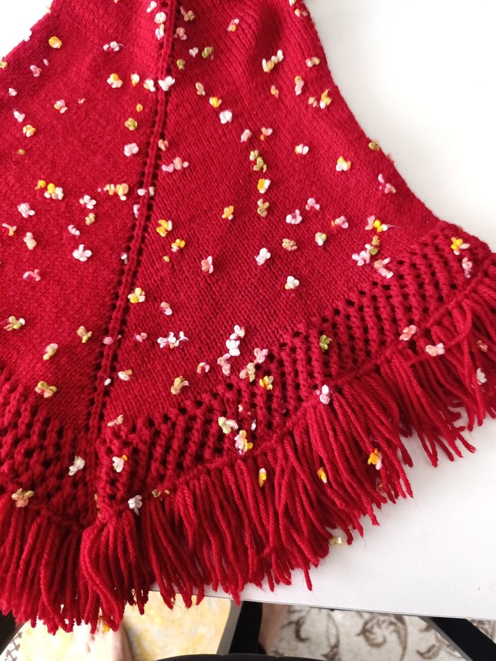 Kız Çocuk Örgü Panço - Görsel 3