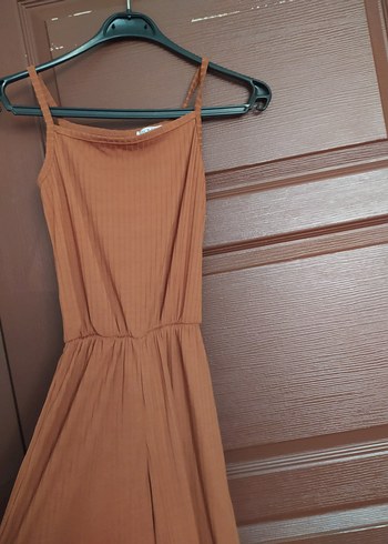 Diğer Kadın Kahverengi Askılı Uzun Tulum