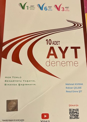 10 Adet AYT Deneme Sınavı Kitabı