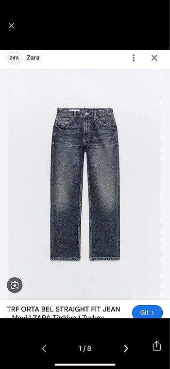 Zara straight fit jean