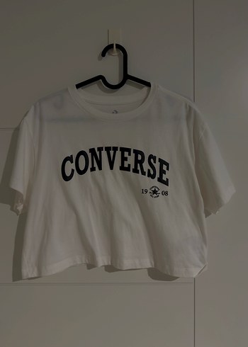 Converse Beyaz Crop Tişört Kadın