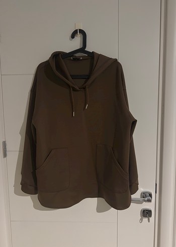 Diğer Kahverengi Kapüşonlu Rahat Sweatshirt