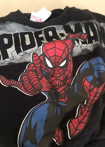 9-12 Ay Beden Erkek Çocuk Siyah Baskılı Sweatshirt ve Eşofman
