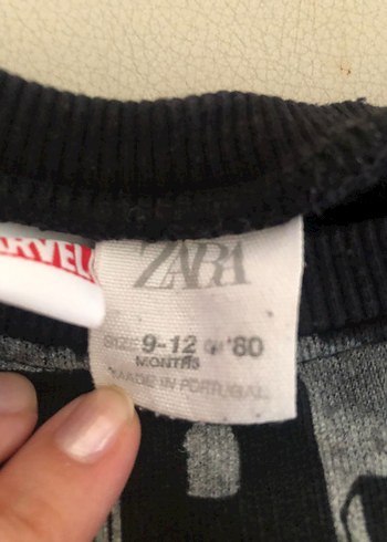 9-12 Ay Beden siyah Renk Erkek Çocuk Siyah Baskılı Sweatshirt ve Eşofman