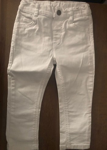 24-36 Ay Beden Beyaz Erkek Çocuk Regular Fit Pamuk Pantolon