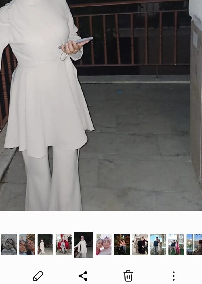 36 beden 1 kez giyildi krem rengi takım - Görsel 3