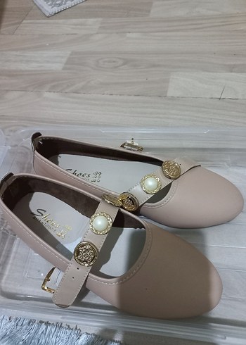 Bej Tokalı Kadın Topuklu Babet - Görsel 3