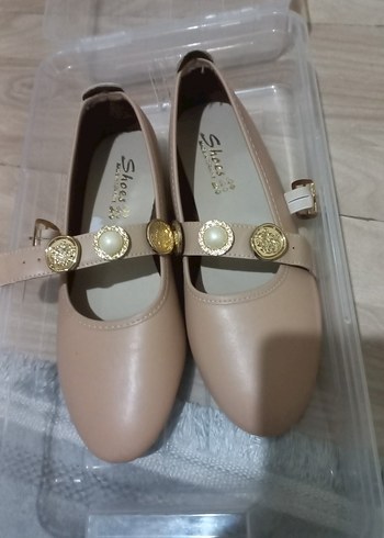 Bej Tokalı Kadın Topuklu Babet - Görsel 4