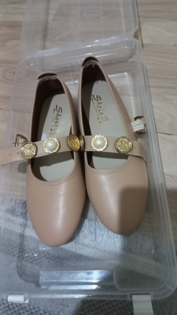 Bej Tokalı Kadın Topuklu Babet - Görsel 4