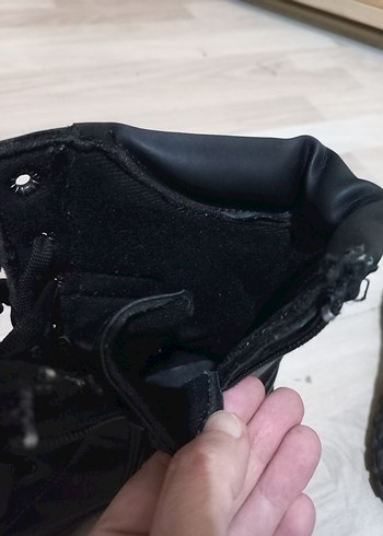 Siyah Parlak Biker Botlar Velcro - Görsel 5