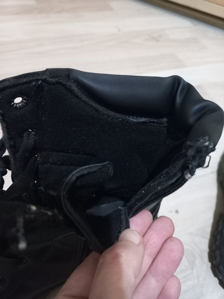 Siyah Parlak Biker Botlar Velcro - Görsel 5