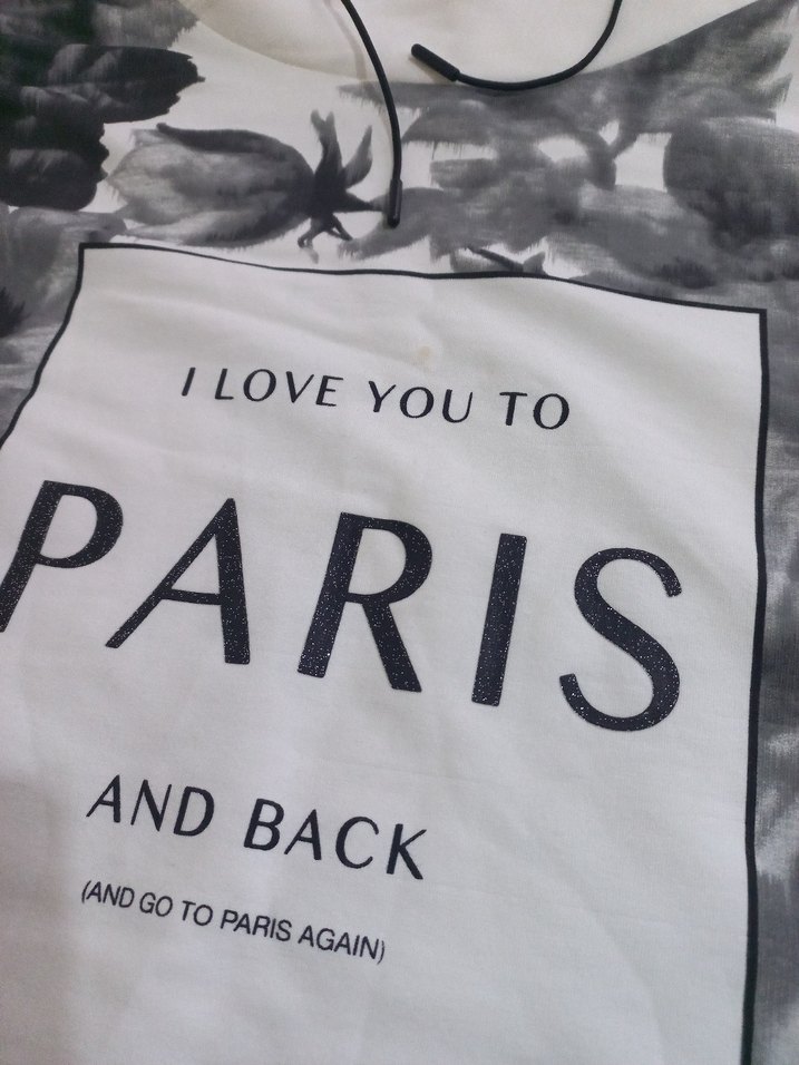 Paris Baskılı Uzun Kollu Kadın Tişört - Görsel 2