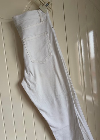 Beyaz Kadın Normal Boy Kot Pantolon - Görsel 2