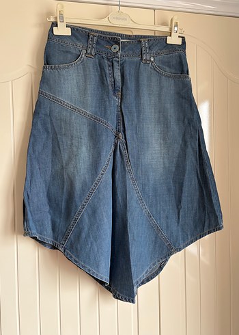 Kadın Mavi Kot Şort - Bol Kesim - Görsel 2