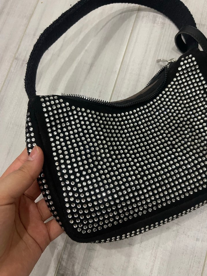 Siyah taşlı Çanta - Görsel 3