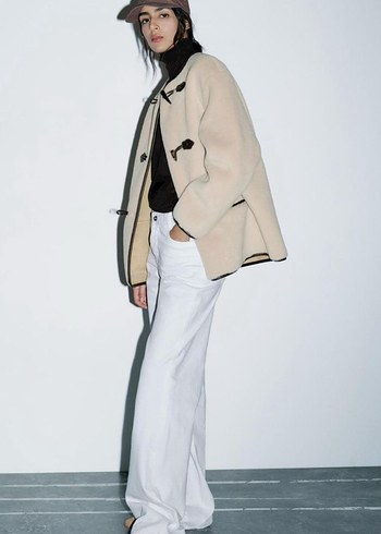 Zara suni kürklü kaban - Görsel 2