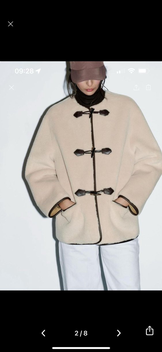 Zara suni kürklü kaban - Görsel 3