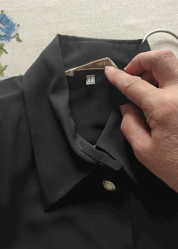 Düğmeli Siyah Kadın Ofis Ceket ve gömlek olarak kullanılır - Görsel 5