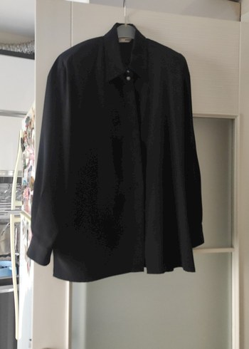 Düğmeli Siyah Kadın Ofis Ceket ve gömlek olarak kullanılır - Görsel 7