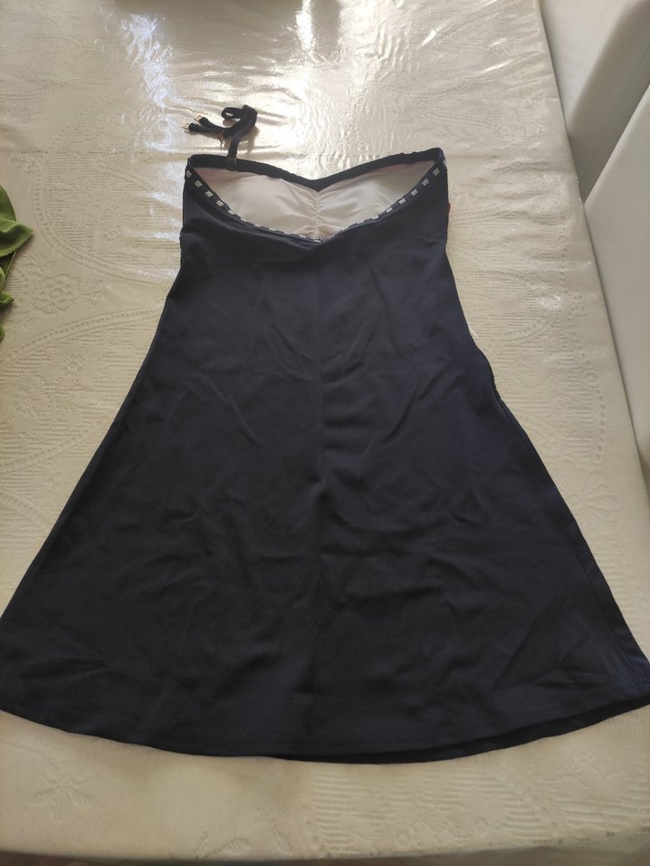 Kırmızı Siyah Drapeli Midi Kadın Mayo - Görsel 2