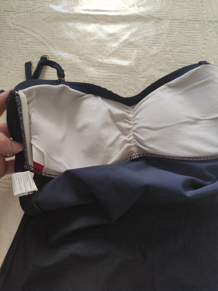 Kırmızı Siyah Drapeli Midi Kadın Mayo - Görsel 4