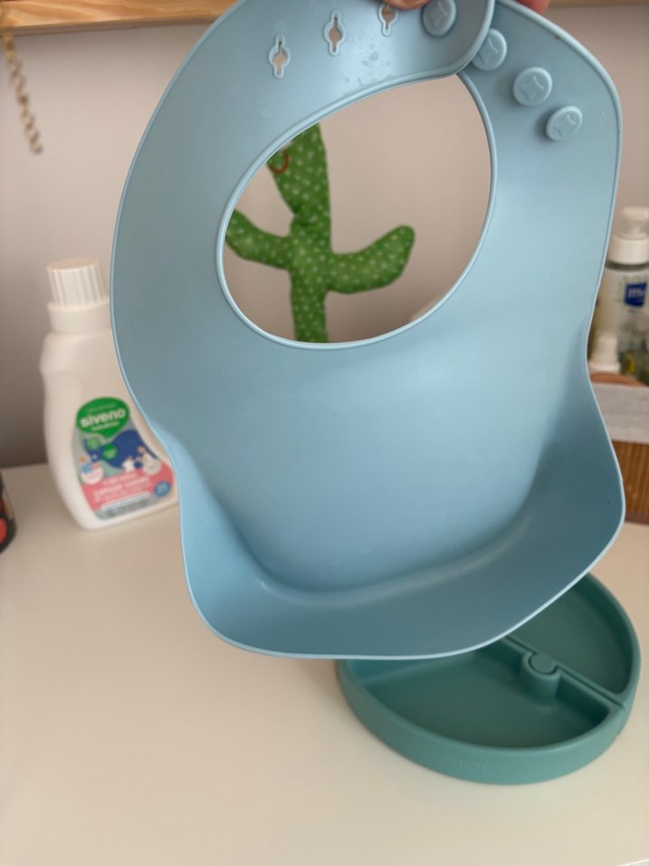 OiOi Unisex Bebek Silikon Önlük Aqua Green - Görsel 2