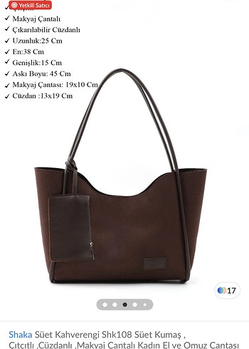Shaka Kahverengi Süet Kadın Çanta - Görsel 5
