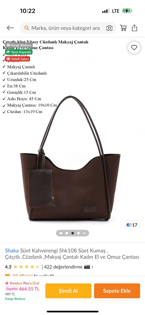 Shaka Kahverengi Süet Kadın Çanta - Görsel 5